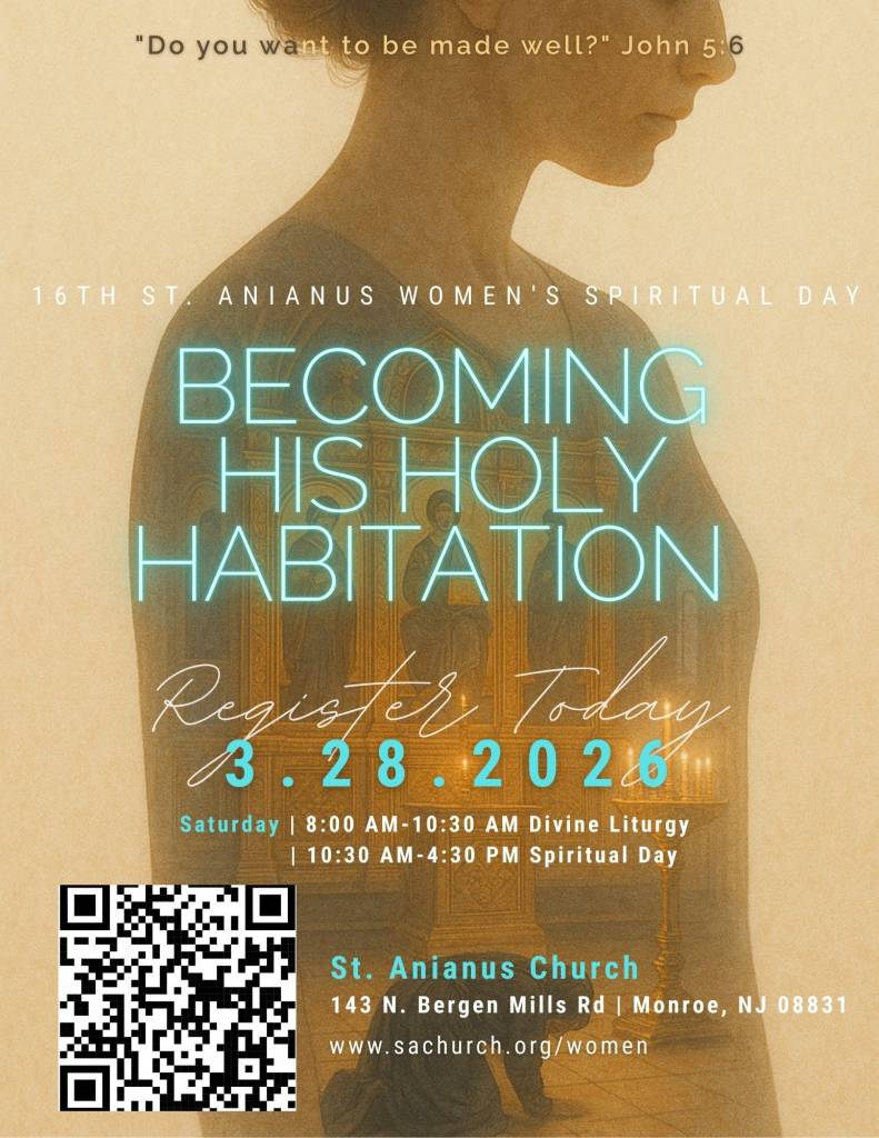 Women's Spiritual Day flyer with outline of a woman and registration info as well as date, time and location.